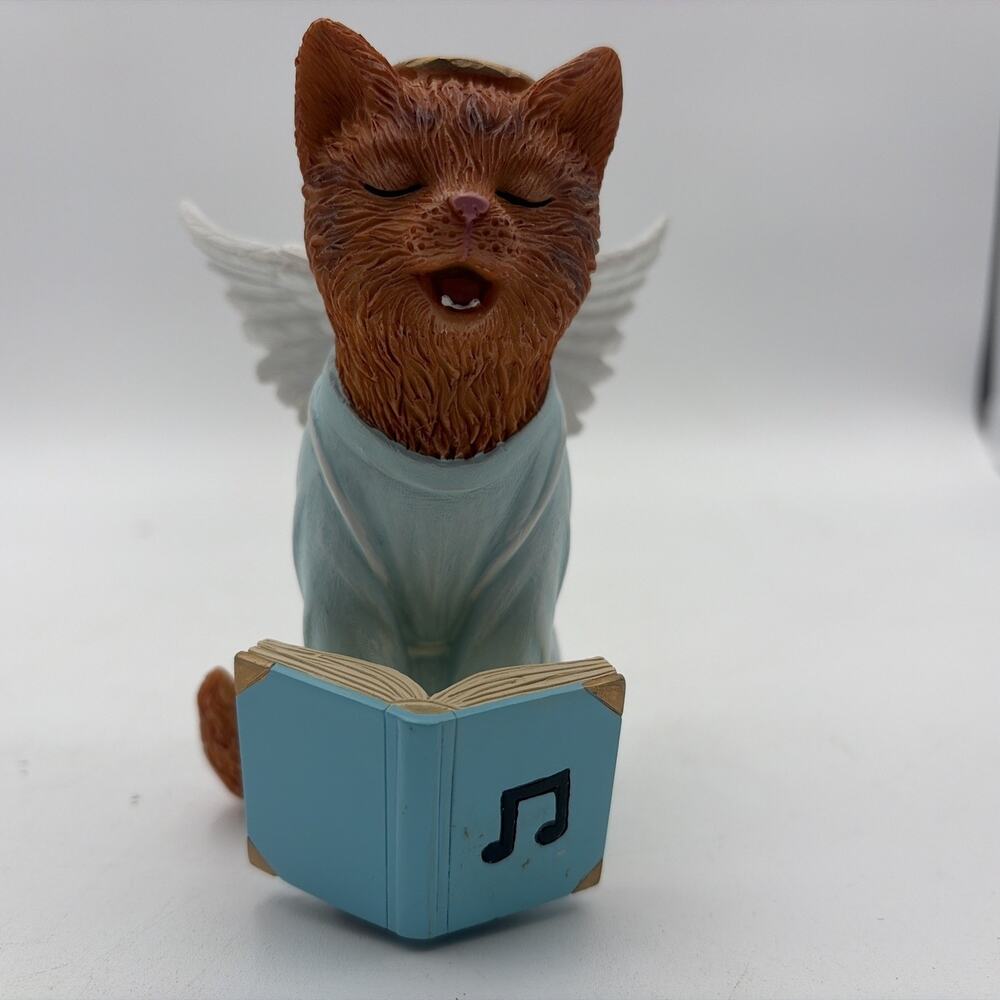 Hawthorne Village Purr-fect Christmas Pageant Cat Figurine SILENT NIGHT ANGEL